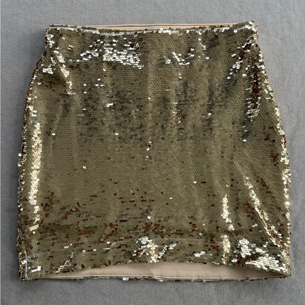Vici Gold Sequin Mini Skirt